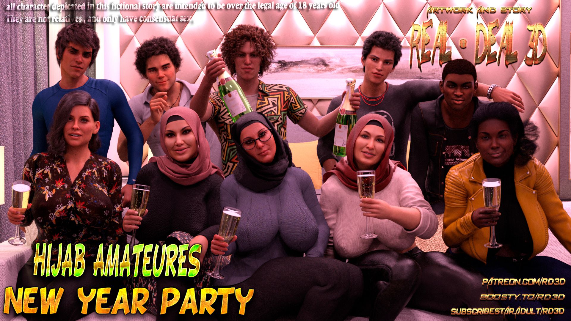 Lust Predators – Hijab Amatures [Real-Deal 3D] New Year Party - Page 1