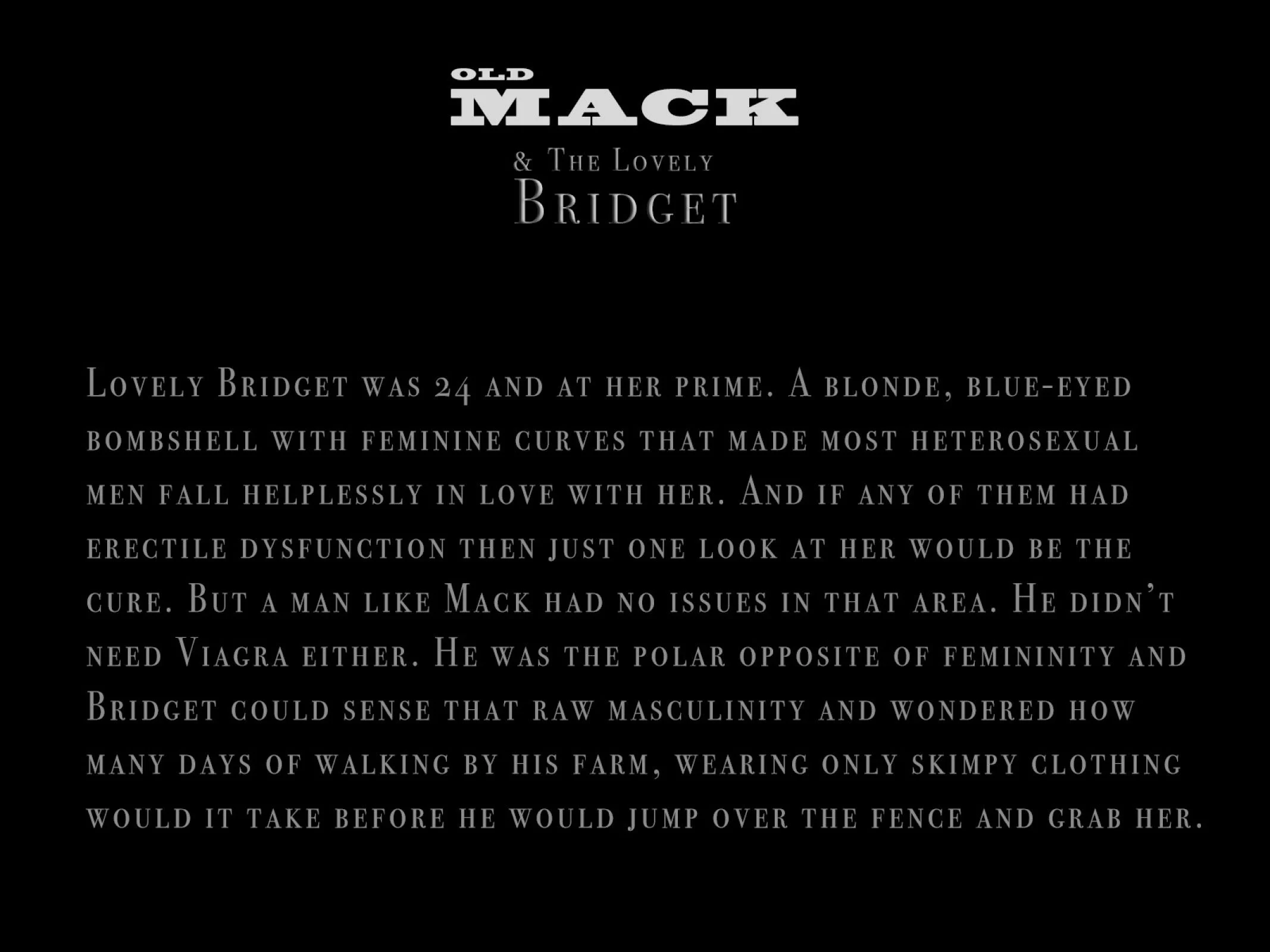 Old Mack And The Lovely Bridget [Casgra] Colorless - Chapter 1 - Page 1