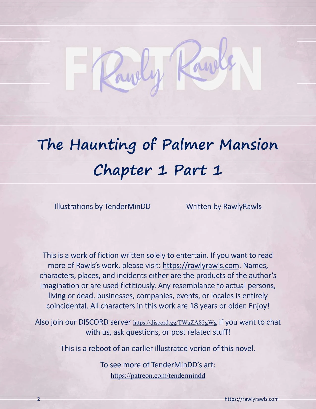 The Haunting Of Palmer Mansion [TenderMindd , RawlyRawls] Chapter 1 - Part 1 - Page 2